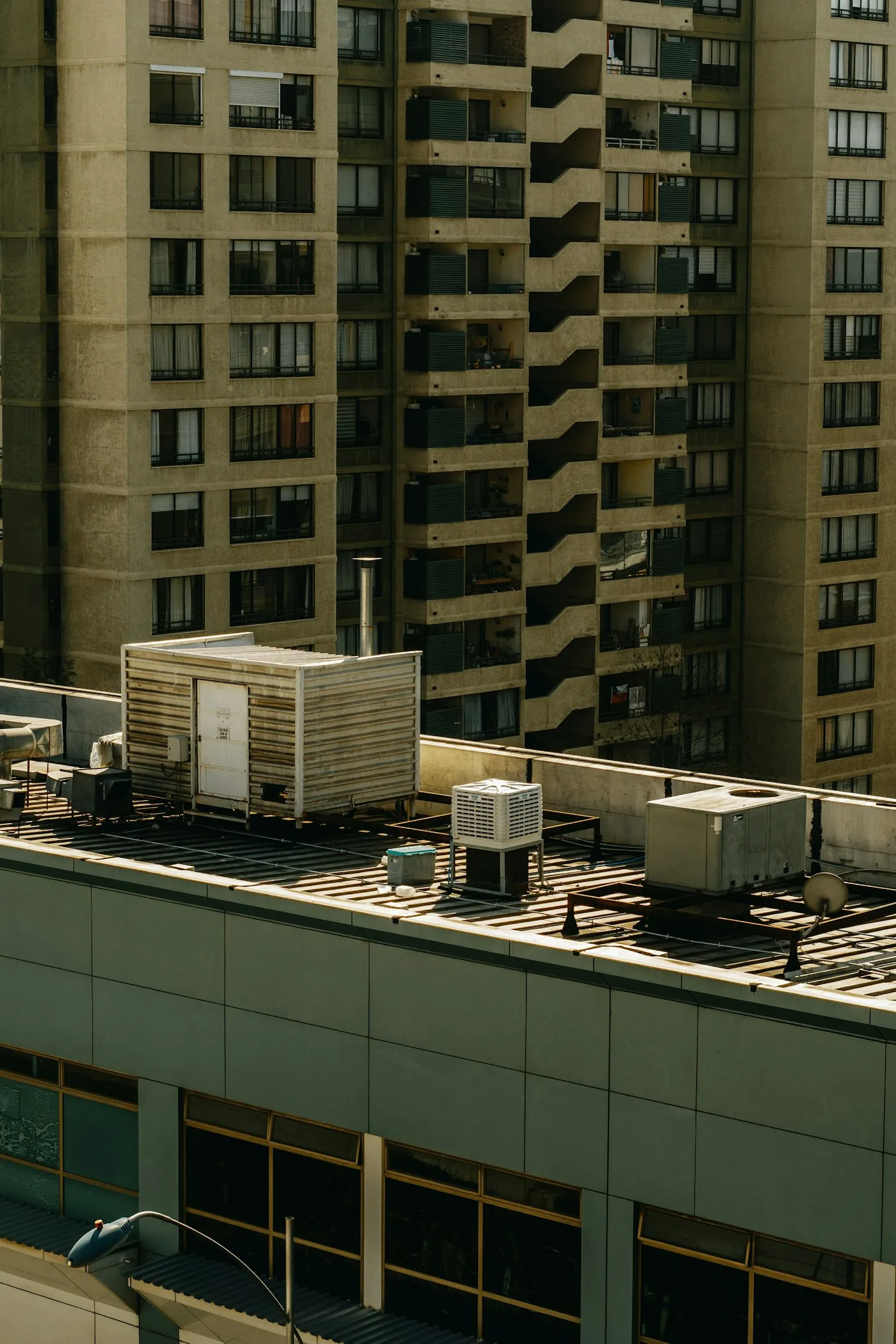Rooftop HVAC plant on a high rise residential tower